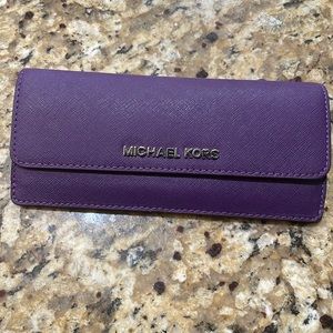 Michael Kors Purple Slim Travel Wallet